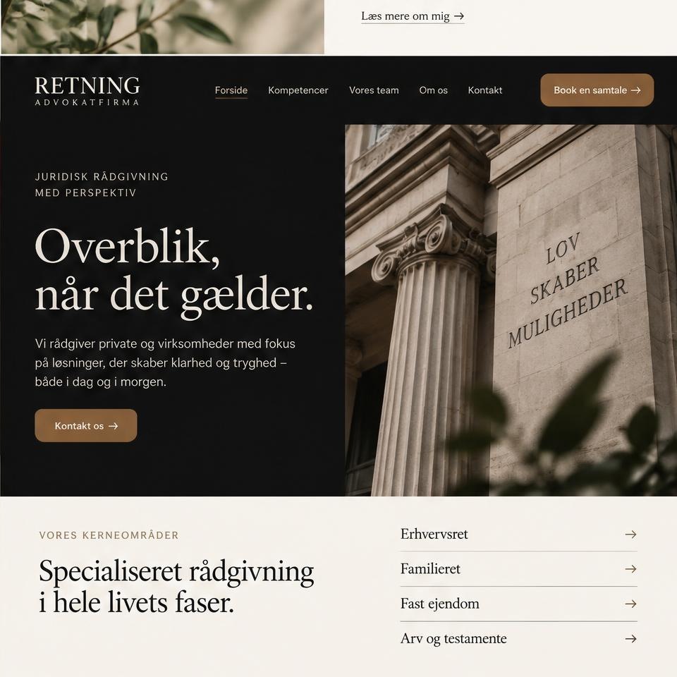 Hjemmesidedesign: Advokat – hjemmesidedesign