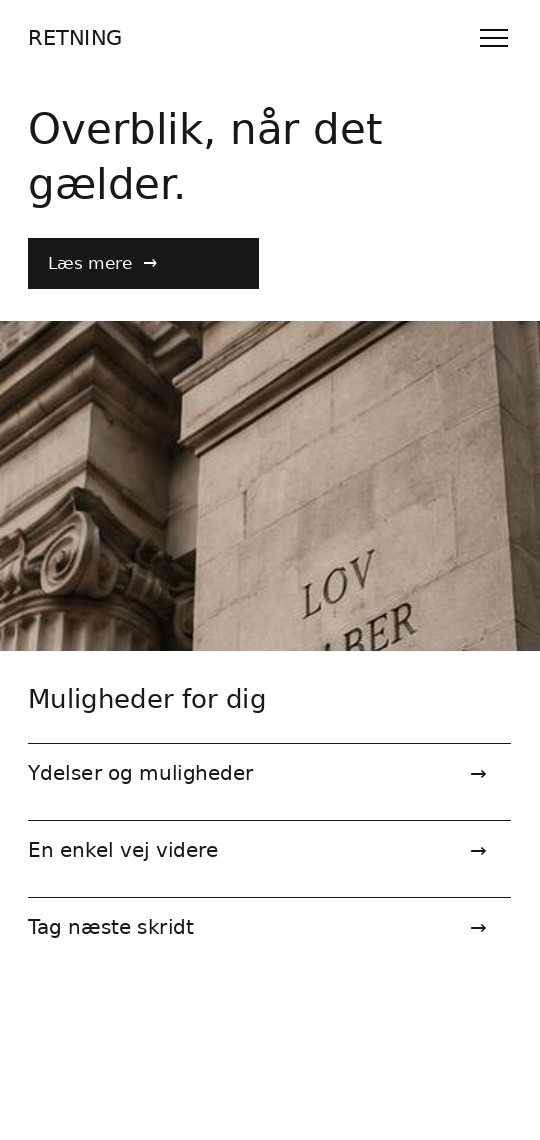 Mobilpræsentation af designkoncept til advokat