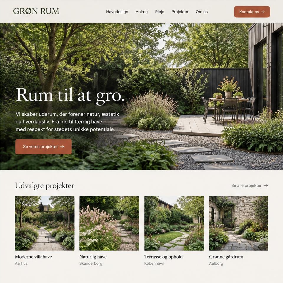 Hjemmesidedesign: Anlægsgartner – hjemmesidedesign