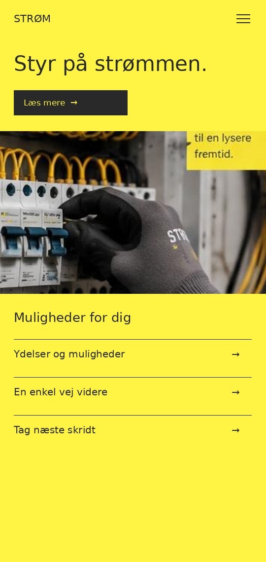 Mobilpræsentation af designkoncept til elektriker