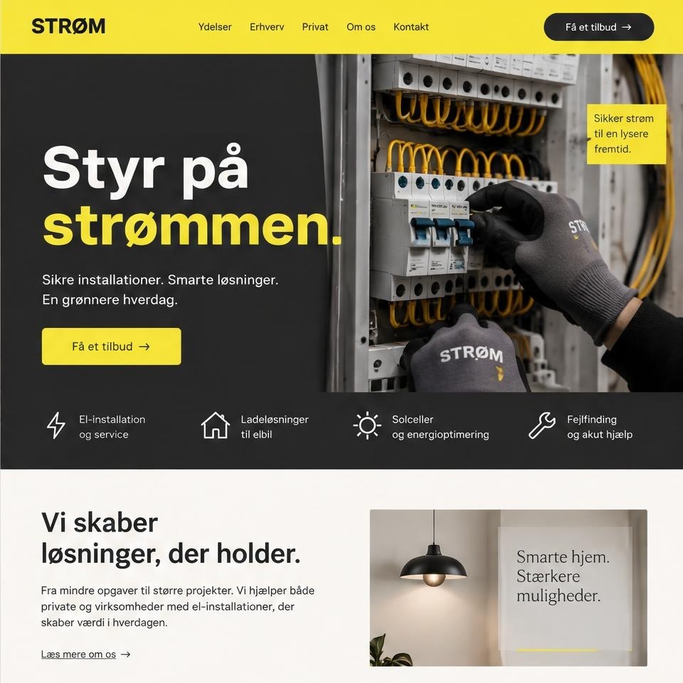 Hjemmesidedesign: Elektriker – hjemmesidedesign
