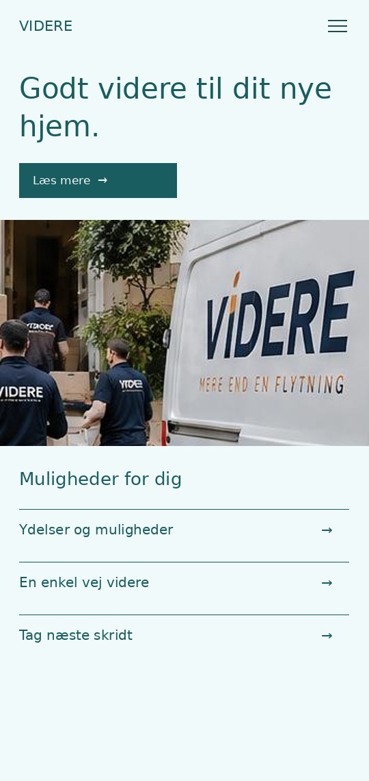 Mobilpræsentation af designkoncept til flyttefirma