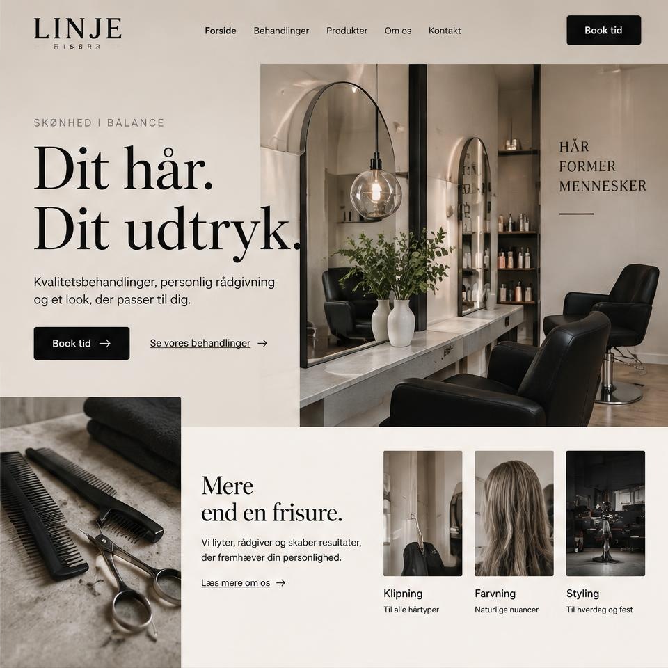 Hjemmesidedesign: Frisør – hjemmesidedesign