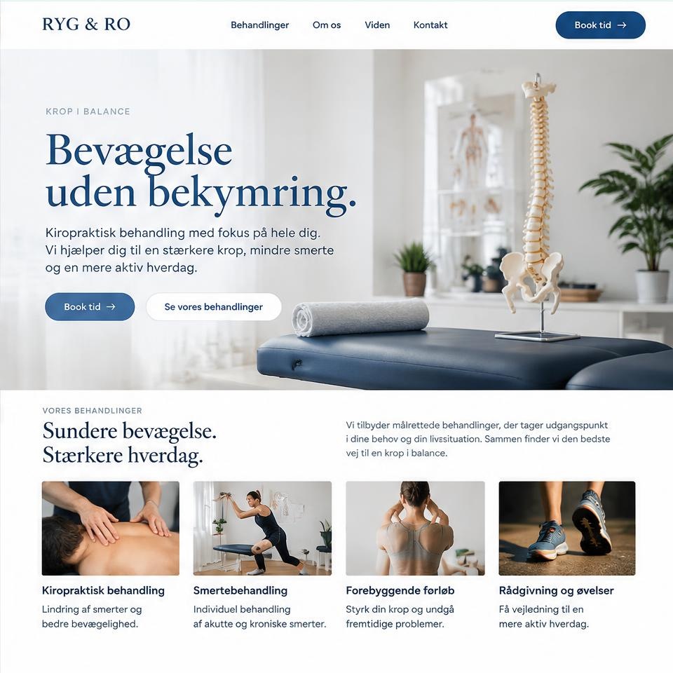 Hjemmesidedesign: Kiropraktor – hjemmesidedesign