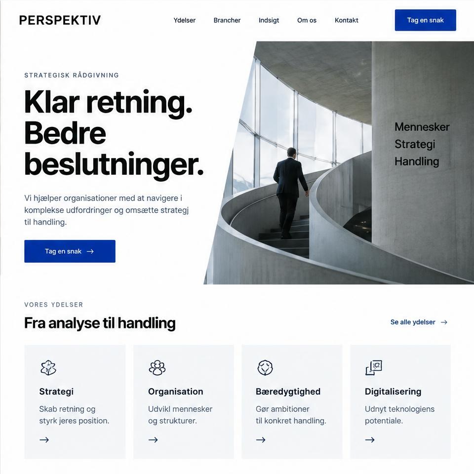 Hjemmesidedesign: B2B konsulentvirksomhed – hjemmesidedesign
