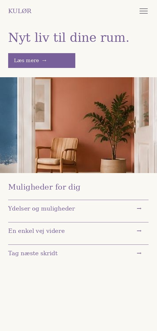 Mobilpræsentation af designkoncept til maler