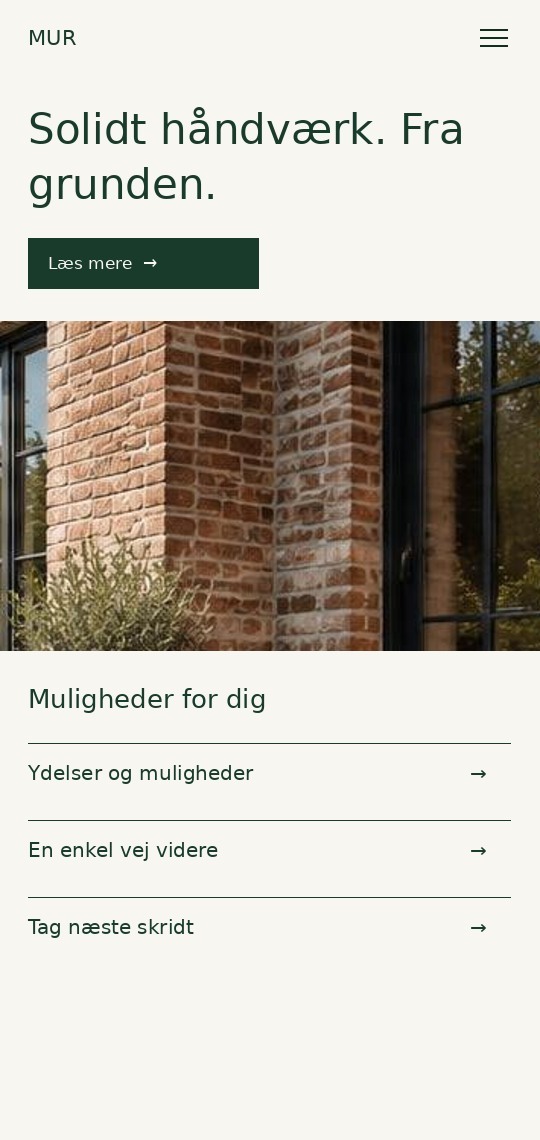 Mobilpræsentation af designkoncept til murer