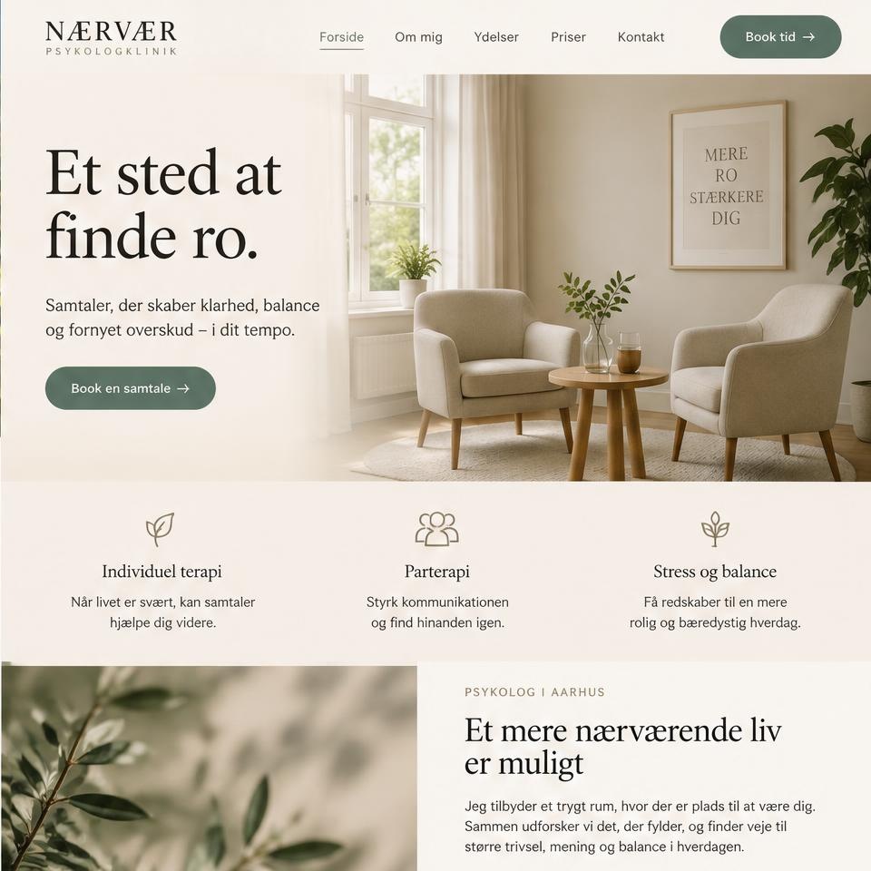 Hjemmesidedesign: Psykolog – hjemmesidedesign