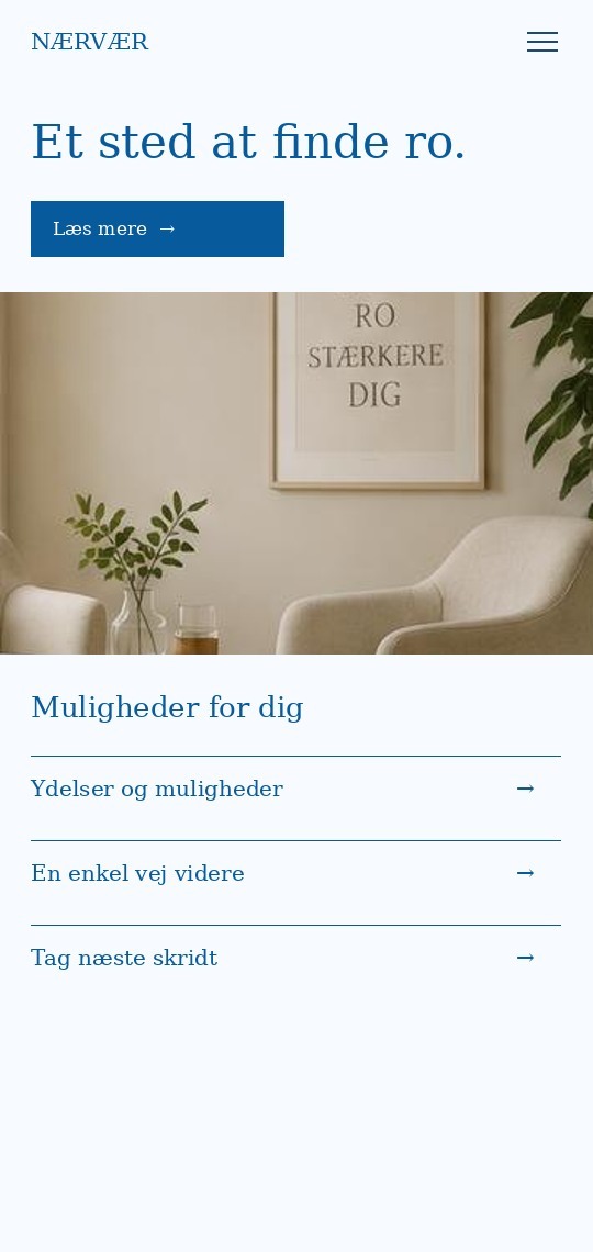Mobilpræsentation af designkoncept til psykolog
