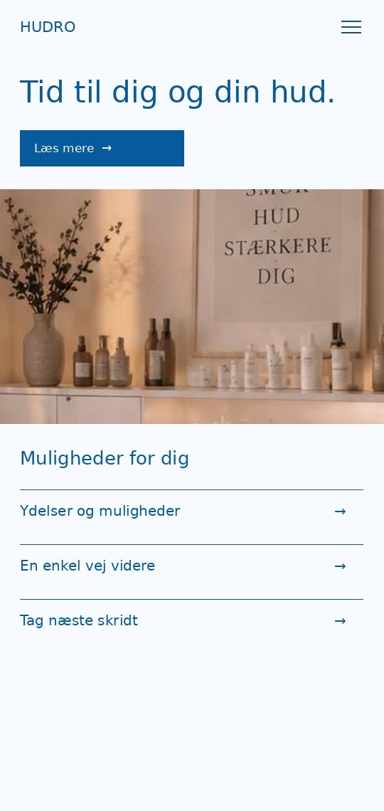 Mobilpræsentation af designkoncept til skønhedsklinik