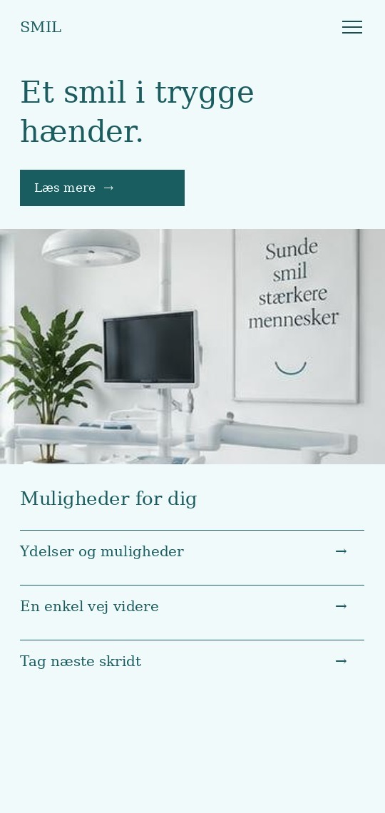 Mobilpræsentation af designkoncept til tandlæge