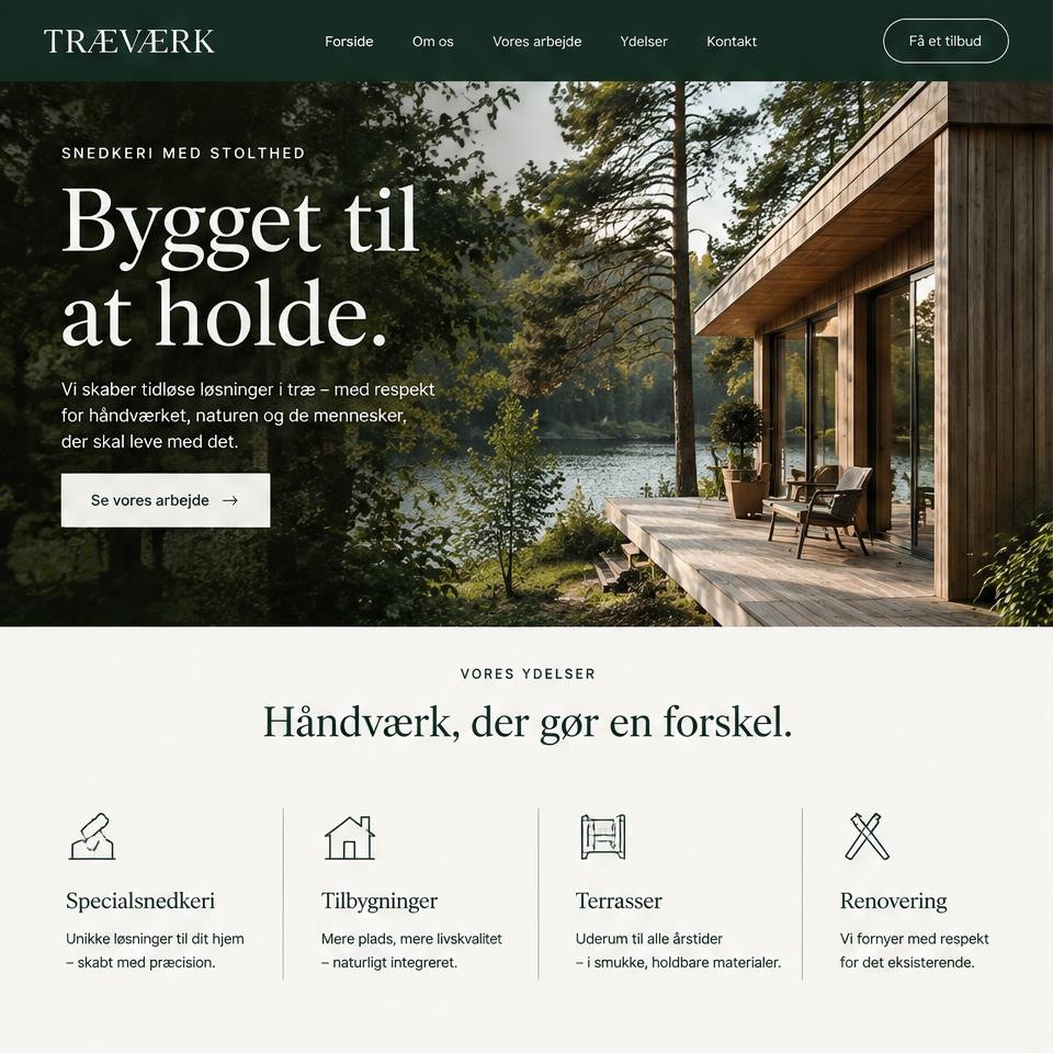 Hjemmesidedesign: Tømrer – hjemmesidedesign