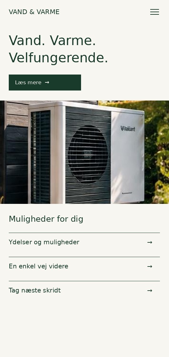 Mobilpræsentation af designkoncept til vvs