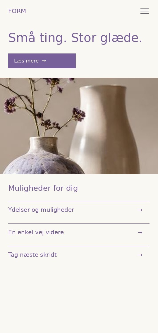 Mobilpræsentation af designkoncept til webshop
